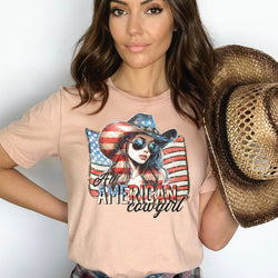American Cowgirl 4th of July DTF Transfers, Custom DTF Transfer, Ready For Press Heat Transfers, DTF Transfer Ready To Press, #5182