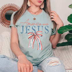 ***Fridays @ 4*** American needs Jesus Coquette DTF Transfers, Custom DTF Transfer, Ready For Press Heat Transfers, DTF Transfer Ready To Press, #5225