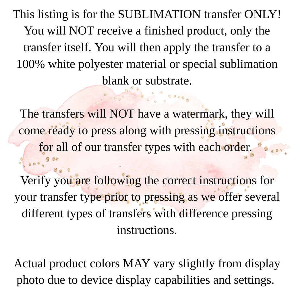 Camping Life SUBLIMATION TRANSFERS Ready To Press