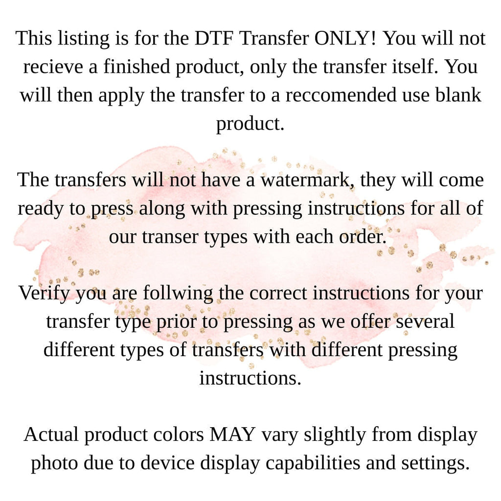 DTF Transfers, Direct to Film, Custom DTF Transfer, Ready for Press Heat  Transfers, DTF Transfer Ready to Press, Custom Transfers, 3997 
