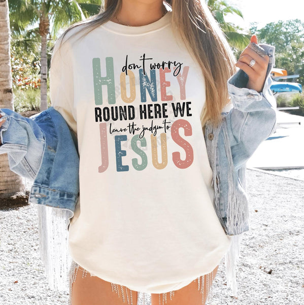 Leave The Judgin' To Jesus Western Faith DTF Transfer, Custom DTF Transfer, Heat Transfers, DTF Transfer Ready To Press, #5824-B