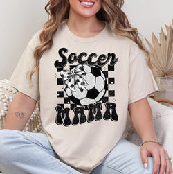 Glitter Soccer Mama Retro Coquette Bow DTF Transfer, Custom DTF Transfer, Heat Transfers, DTF Transfer Ready To Press, #5912