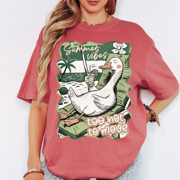 Funny Summer Vibes Goose DTF Transfer, Custom DTF Transfer, Heat Transfers, DTF Transfer Ready To Press, #5993