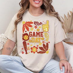 Softball Retro Game Day Floral Boho DTF Transfer, Custom DTF Transfer, Heat Transfers, DTF Transfer Ready To Press, #5906