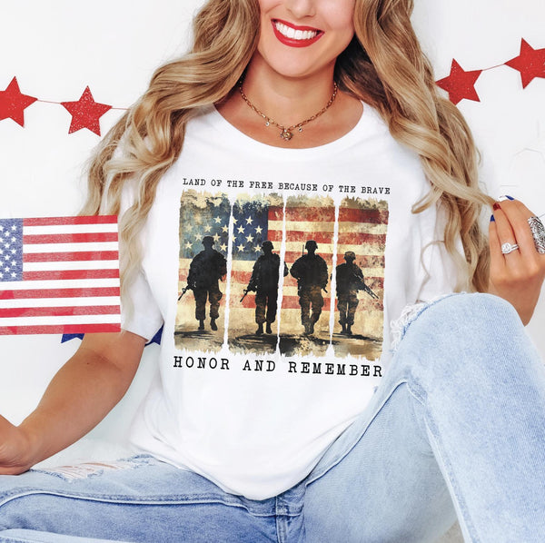 Land of the Free Because of the Brave 4th of July DTF Transfer, Custom DTF Transfer, Heat Transfers, DTF Transfer Ready To Press, #5961