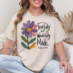 Fearfully and Wonderfully Made Faith Bible Verse DTF Transfer, Custom DTF Transfer, Heat Transfers, DTF Transfer Ready To Press, #5876