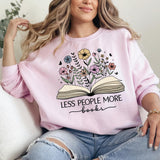 Less People More Books Floral Book Lover DTF Transfers, Custom DTF Transfer, Sublimation Transfers, DTF Transfers, Ready To Press, #5670