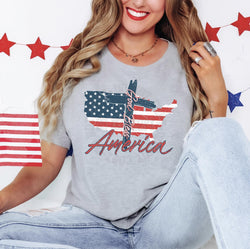 God Bless America 4th of July Flag DTF Transfer, Custom DTF Transfer, Heat Transfers, DTF Transfer Ready To Press, #5976