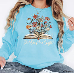 Just One More Chapter Floral Book Lover DTF Transfers, Custom DTF Transfer, Sublimation Transfers, DTF Transfers, Ready To Press, #5735