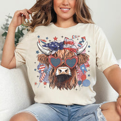 ***Fridays @ 4*** 4th of July Patriotic Highland Cow DTF Transfers, Custom DTF Transfer, Sublimation Transfers, DTF Transfers, Ready To Press, #5252