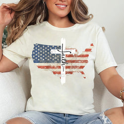 4th of July Faith Usa DTF Transfers, Custom DTF Transfer, Sublimation Transfers, DTF Transfers, Ready To Press, #5266