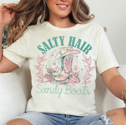 Salty Hair Sandy Boots Western Summer DTF Transfers, Custom DTF Transfer, Sublimation Transfers, DTF Transfers, Ready To Press, #5286