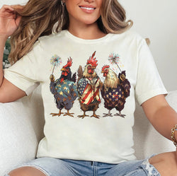 4th of July Chickens DTF Transfers, Custom DTF Transfer, Sublimation Transfers, DTF Transfers, Ready To Press, #5284