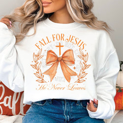 Fall for Jesus He Never Leaves DTF Transfers, Custom DTF Transfer, Sublimation Transfers, DTF Transfers, Ready To Press, #5314