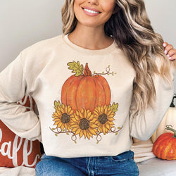 Fall Sunflower Pumpkin DTF Transfers, Custom DTF Transfer, Sublimation Transfers, DTF Transfers, Ready To Press, #5413