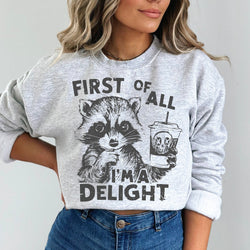 I'm A Delight Funny Raccoon DTF Transfers, Custom DTF Transfer, Sublimation Transfers, DTF Transfers, Ready To Press, #5310