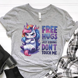 Free Hugs Funny Sassy Unicorn DTF Transfers, Custom DTF Transfer, Sublimation Transfers, DTF Transfers, Ready To Press, #5364