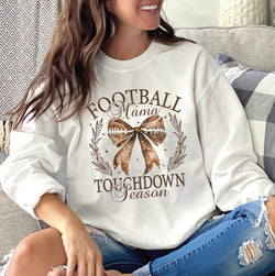 Football Mama Touchdown Season Coquette Bow DTF Transfers, Custom DTF Transfer, Sublimation Transfers, DTF Transfers, Ready To Press, #5445