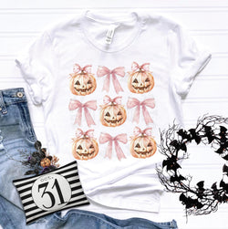 Girly Halloween Pumpkins and Coquette Bows DTF Transfers, Custom DTF Transfer, Sublimation Transfers, DTF Transfers, Ready To Press, #5449