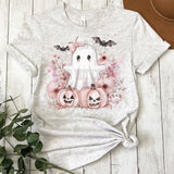 Cute Pink Halloween Ghost DTF Transfers, Custom DTF Transfer, Sublimation Transfers, DTF Transfers, Ready To Press, #5448