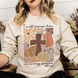 Praise Him in Every Season Faith Fall DTF Transfers, Custom DTF Transfer, Sublimation Transfers, DTF Transfers, Ready To Press, #5476