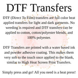DTF Transfers, Direct To Film, Custom DTF Transfer, Ready For Press Heat Transfers, DTF Transfer Ready To Press, Custom Transfers, #3902