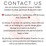 DTF Transfers, Direct To Film, Custom DTF Transfer, Ready For Press Heat Transfers, DTF Transfer Ready To Press, Custom Transfers, #3931