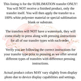 Valentine SUBLIMATION Transfer, Ready to Press SUBLIMATION Transfer, 4271