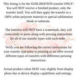 Summer SUBLIMATION Transfer, Ready to Press SUBLIMATION Transfer, 3507