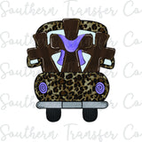 Leopard Easter Truck SUBLIMATION Transfer, Ready to Press SUBLIMATION Transfer, 3126