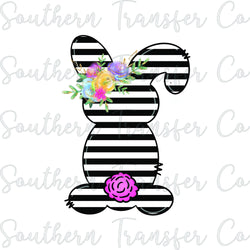 Floral Easter Bunny Hand Drawn SUBLIMATION Transfer, Ready to Press SUBLIMATION Transfer, 3131