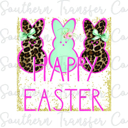 Happy Easter Leopard Bunny Hand Drawn SUBLIMATION Transfer, Ready to Press SUBLIMATION Transfer, 3150