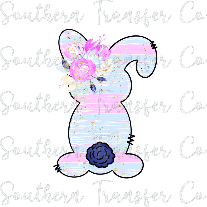 Floral Easter Bunny Hand Drawn SUBLIMATION Transfer, Ready to Press SUBLIMATION Transfer, 3133
