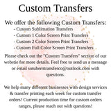 School SUBLIMATION Transfer, Ready to Press SUBLIMATION Transfer, 4311