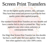 SCREEN PRINT Transfer, Screen Print Transfers Ready For Press, Ready To Press, 4785
