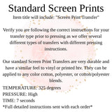 SCREEN PRINT Transfer, Screen Print Transfers Ready For Press, Ready To Press, 4786