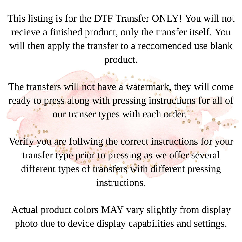Dtf Transfers, Direct To Film, Custom Transfer, Ready For Press Heat  Transfer Press, #2088 - Yahoo Shopping