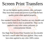 SCREEN PRINT Transfer, Screen Print Transfers Ready For Press, Ready To Press, 4782