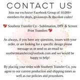 Fall Faves DTF Transfers, Direct To Film, Custom DTF Transfer, Ready For Press Heat Transfers, DTF Transfer Ready To Press, #4729/4730