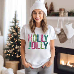 Holly Jolly Christmas DTF Transfers, Direct To Film, Custom DTF Transfer, Ready For Press Heat Transfers, DTF Transfer Ready To Press, #4766