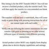 Valentines Day DTF Transfers, Custom DTF Transfer, Ready For Press Heat Transfers, DTF Transfer Ready To Press, #4979