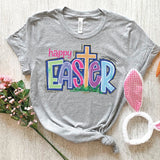 Colorful Happy Easter DTF Transfers, Custom DTF Transfer, Ready For Press Heat Transfers, DTF Transfer Ready To Press, #5061